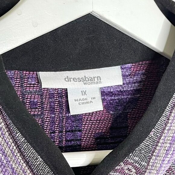 Dressbarn Embroidered Purple Tapestry Zip Up Blazer Jacket Women’s Size 1X - Picture 10 of 14